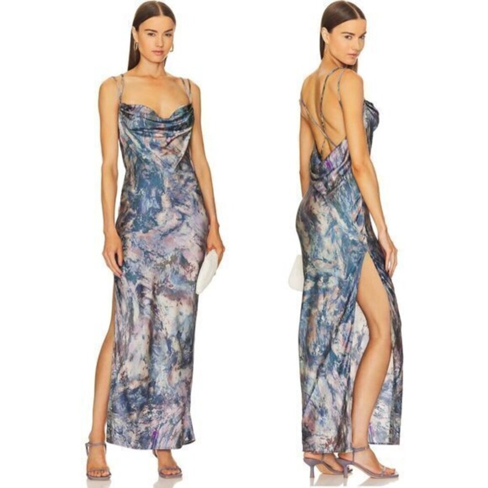 Michael Costello x REVOLVE Braxton Dress in Oil Abstract Print